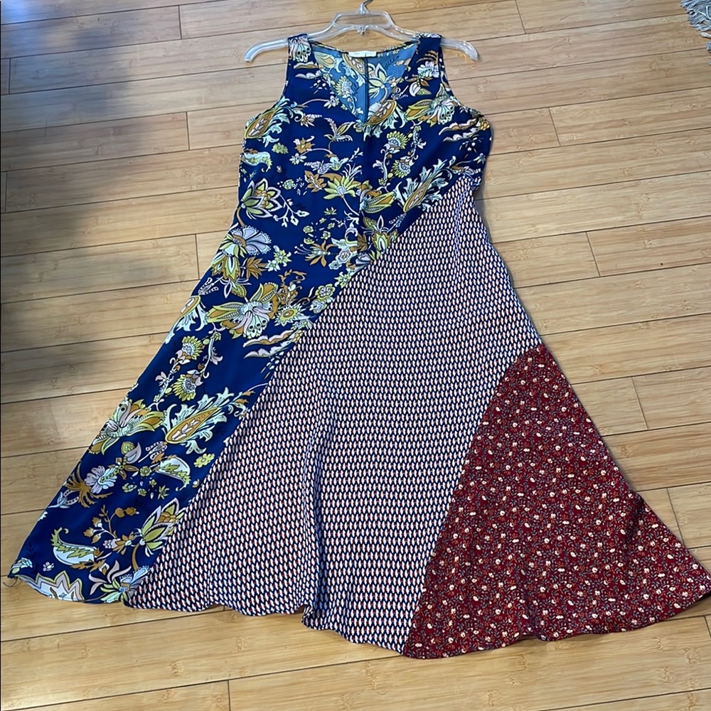 Floral Patchwork Dress Women Melloday Anthropologie Patchwork Midi Worn Once M